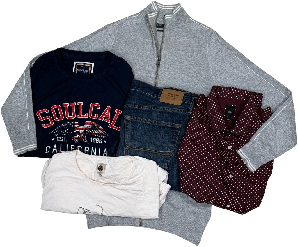 Men's Brands 1, High Street Clothing Wholesale Bundle - Approximately 91 Items - Grade A - 30kg - £4 per kg